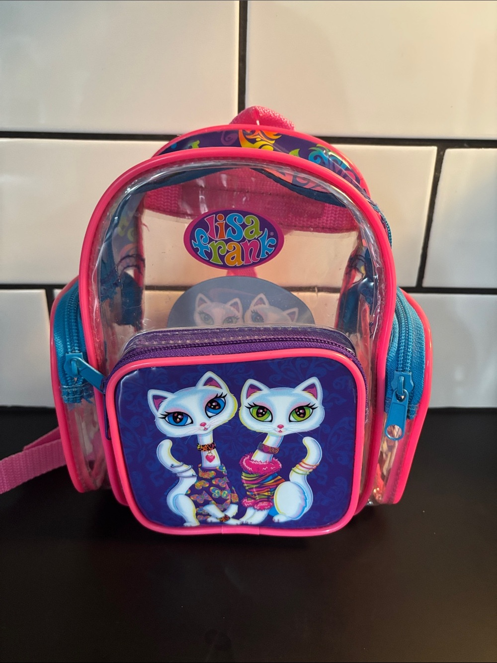 Vintage 90’s Lisa Frank Roxie and Rollie Clear Vinyl Mini Backpack